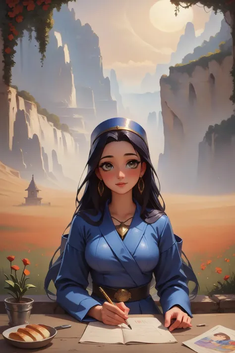 1girl, (designed by Robert Vonnoh:1.1) , landscape art, fantasy Pencil painting, desolate blossoms with Poppies, best quality, landscape of a Explosive Scenic ([Wine cellar:Calanque de Morgiou:2]:1.3) from inside of a bakery, Foggy conditions, Simple and clean, Shameful, Fairy Kei, spotlight, F/8, Colorful, Gilded, poster art, in the style of Bust of Nefertiti, artstation, Flickr, science fiction, emotional
