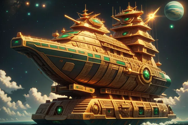 space warship firing, large guns,
(masterpiece:1.2), (highly detailed:1.2), (intricate:1.2), (best quality:1.2),(8k:1.2),
cinematic night light, vivid colors,
starfield, planet,
<lora:MayanGoldWorldT:1> mayanworld