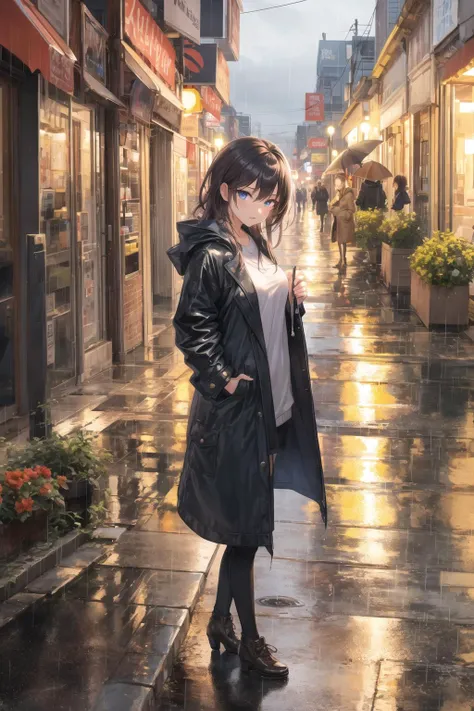 masterpiece best quality 1girl
1girl,night city,rain,coat,hands in pockets