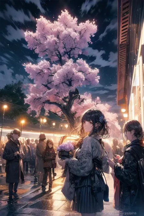 paint (strokes)+, atmosphere, intricate, clouds, aspect ratio 1:1, raytracing, Bokeh, smooth, (colorful), (detailed complex busy background: 0.8), hydrangea, repair drones, (night:1.4), Sharp Eyeliner, intricate details, hand on Chinese sword, beautiful, flat illustration, scenery, detail love, (ultra-detailed), day, photon mapping, ((intricate details)), ship wake, (The Peach Tree), crowd, <lora:add-detail-xl:0.8> <lora:add_detail:1>