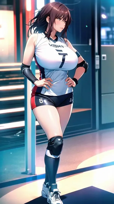 1woman, Mizuki_Shiranui, (volleyball_uniform:1.2),<lora:Mizuki_Shiranui-Re27208844-4Ch:0.8><lora:VolleyballUniform_v20LyCORIS:0.8>
huge breast, glamorous,
(masterpiece, high quality, best quality, 4k, 8K, 16K, highres, absurdres:1.2)