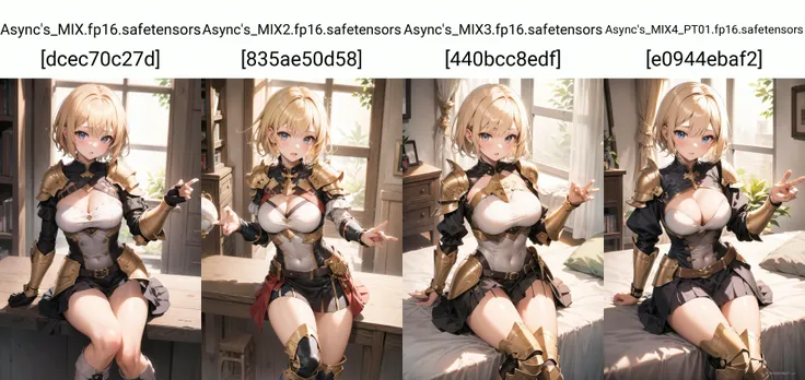 masterpiece best quality 1girl blonde hair short hair middle breast fantasy armor skirt boots globes open hand