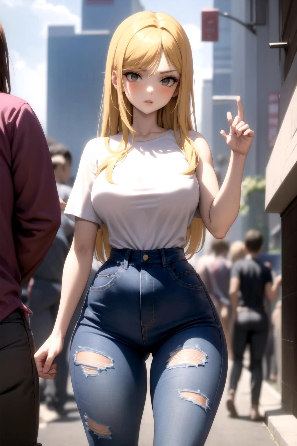 <lora:thicc_v2.3:3>
1girl, jeans, torn pants,
<lora:baggy_jeans_v0.9:0.8>, masterpiece, best quality, highly detailed