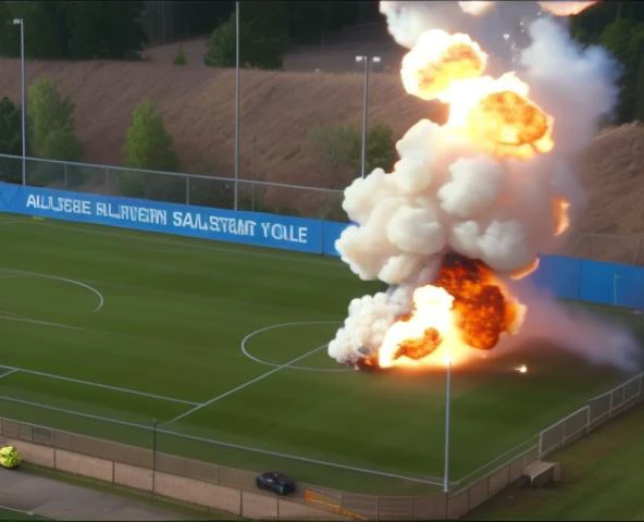 <lora:Blow It Up - (Trigger words are Explosion Artstyle) :1> explosion artstyle, A soccer field.