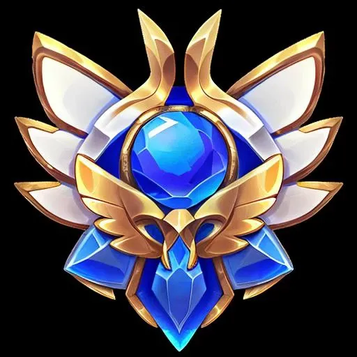 (Masterpiece, Top Quality, Best Quality, Official Art, Beautiful Beauty :1.2), (8k, Best Quality, Masterpiece :1.2), Game Icon Institute, Blue button, game button, Stone material, game icon, Metal material, gem, wings, Official art, Still life, white background, <lora:WZ0710_AW81e-3_30e3b128d64T32_goon:0.7>