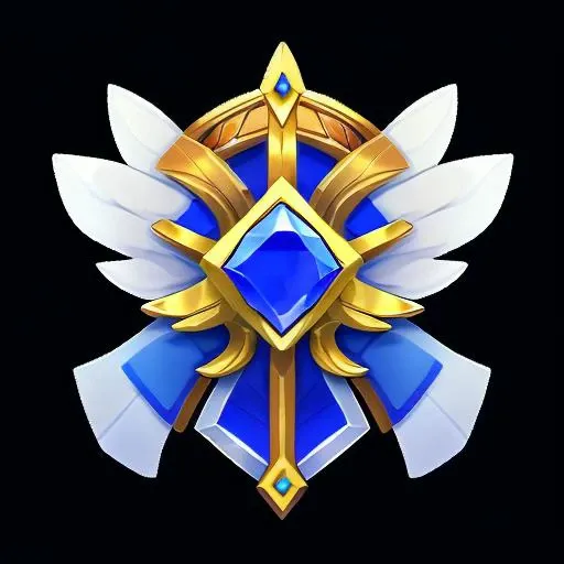 (Masterpiece, Top Quality, Best Quality, Official Art, Beautiful Beauty :1.2), (8k, Best Quality, Masterpiece :1.2), Game Icon Institute, Blue button, game button, Stone material, game icon, Metal material, gem, wings, Official art, Still life, white background, <lora:WZ0710_AW81e-3_30e3b128d64T32_goon:0.7>