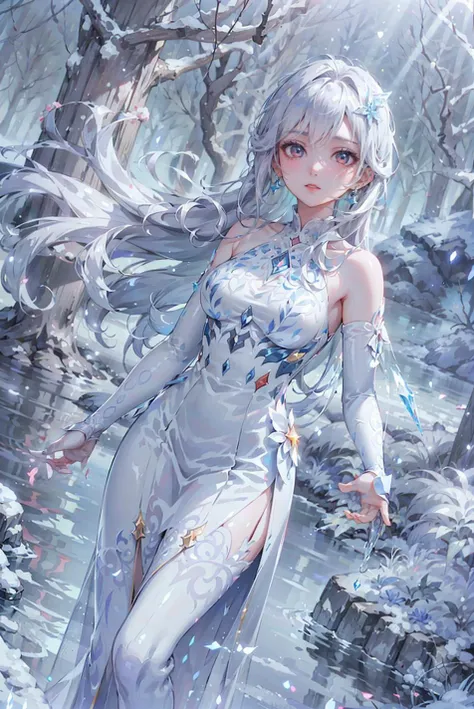 <(best quality, extremery best quality, masterpiece:1.4), (realistic, intricate details:1.4), (photorealistic:1.4), (extremely intricate:1.4), highres, ultra highres, ultra-detailed, absurdres, incredibly absurdres, extremely detailed, high quality, high resolution, hyperrealistic, ultra-realistic, hyper-detailed, top quality, best, fine detail, massive detail, Highly detailed, extreme detailed, highest detailed, high-res, absolutely resolution, reflection, (refraction:1.4), (hyperrealism:1.4)>, BREAK, 1girl, solo, looking at viewer, (young cute beautiful 18-year-old girl:1.4), 3d face, (hand of Guido Daniele:1.4), beautiful girl, Beautiful face, pretty, girlface, kpop idol, supermodel, stunning innocent symmetry face, perfect body, medium breast, slim waist, slim legs, (high detailed skin:1.5), glowing eyes, goddess, natural skin texture, shiny skin, White skin, Beautiful detailed face, detailed face, real skin texture, cute delicate face, finely detailed face, golden ratio, golden ratio face, expressive eyes, perfect face, perfect skin, flawless face, clear face, shiny hair, pale skin, Proper body proportion, perfect anatomy, realistic skin texture, luscious lips, glossy lips, natural makeup, beautiful bright pupils, slender figure, intricate eyes, detailed pupils, detailed face and eyes, longeyelashes, blush, good hand, perfect hands, pretty face, beautiful female bodies, finely detailed skin, oily shiny skin, clean facial features, an extremely delicate and beautiful, cute & girly, beautiful detailed eyes, stars in the eyes, BREAK, (((((Night time, heavy snow, (snow_queen_elsa, blonde hair:1.4), (winter, snow-covered landscape, snowstorm, ice powers, snowy background, mountain background, cold, winter forest, snowflake, Snow, snowing, falling snow, forest, sky, river in background, cold ice, blizzard storm, frozen lake, big tall pine tree, mountain, snow peak, everfrost, landscape, glaciers, water reflection, ice reflection, frozen forest, spikes of ice, ice glaciers, ice cliffs, aurora borealis, stars, outdoors, morning mist, ethereal, sunrise, scenery, nature, lost forest, mysterious background:1.4), (iridescent colors, Iridescence, blush, mysterious, fantasy background, fantasy, smile, open mouth:1.2), (light is shining, fog, wind:1.2), (Luminescent Particles:1.3), (fullbody:1.2), (eye focus, face focus, character focus, close-up face:1.2), (dutch angle, cowboy shot:1.3), colorful refraction)))), BREAK, <watercolor, available light, detailed light, volumetric fog, beautiful lighting, Rembrandt lighting, Cinematic, pixel art, game art, key visual, surreal, PBR Texturing, Anisotropic Filtering, Maximum Clarity And Sharpness, Albedo And Specular Maps, Multi-Layered Textures, Surface Shading, Sub-Pixel Convolution, Sub-Pixel Convolution, Accurate Simulation Of Light-Material Interaction, blurry foreground, broad light, volumetric light effect, matte painting, perfectly defined features, volumetric lighting, Tone Mapping, Lumen Reflections, Global illumination, Ray Tracing, Screen Space Global Illumination, Accent Lighting, 32k, Natural Lighting, volumetric, cinematic masterpiece, Rule of thirds, high dynamic range, Multi-exposure HDR capture, cinematic render, game cg cinematic, atmospheric perspective, movie scene, epic dynamic frame, motion blur, ((cinematic look, Film look)), rim light, 4k textures, adobe lightroom, photolab, insane details, hyperdetailed, exposure blend, professional color grading, professional color correction, aerial perspective, particles and dust in beams of light, cinematic scene, dynamic lighting, sharp details, lomography, soft focus, light leaks, bold hues, atmospheric depth, (explosive light and shadow:1.2), aesthetics, intricate designs, ultra realistic digital art, (zentangle, mandala, tangle, entangle), (fractal art), elegant, vivid colours, floating particles, particles, dramatic, epic, (ink drawing, oil painting detailed), (dramatic lighting:1.2), RAW, huge filesize, extremery detailed CG, Photo, 8k uhd, cinematic atmosphere, trending on artstation, award-winning glamour photograph, highly detailed photo, official art, beautiful and aesthetic, unity 8k wallpaper, beautiful, highly detailed CG illustration, best illustration, intricate, Amazing, emotional, analog, painting, digital painting, concept art, Oil Painting, illustration, Classical art, Renaissance, Romanticism, Neoclassicism, Color Palette, depth and contrast, Vibrant colors, saturated, rich saturation, color harmony, vivid palette, concept-art, design style, detail character, concept render, colorful, analog photography, dreamy atmosphere, specular highlights, atmospheric lighting, (dynamic angle, dynamic pose :1.3), (shiny, clothes reflecting light, lens flare, bloom effect, light particle, lens glare:1.3), realistic lighting, cinematic light, (cinematic lighting), light in the face, soft lighting, saturated colors, detailed background, sharp focus, 8k high definition, perspective, Master Composition, roughness, post-processing, soft shadows, realistic shadows, ambient occlusion, ray-tracing, subsurface scattering, photon mapping, physically-based rendering, octane rendering, unreal engine 5, ue5 rendering, Adobe After FX, dslr, RTX, Best character details, radiosity, sharp, antialiased, RAW photo, HDR, 8k, 4k, (((Photographed by Roger Deakins, using a RED Monstro 8K VV camera and a series of high-end lenses))), ((Hasselblad photography)), (film grain:1.4), Kodak portra 400, ((Fujifilm X-T5)), professional photograph, depth of field, caustics, Broad lighting, diffuse lighting, rim lighting, two tone lighting, textile details, visible pores, high resolution scan, professionally color graded, photographic reality, automatic white balance, best lighting, detailed shadow, high contrast, strong light and shadow>, (PureErosFace_V1:0.5), (ulzzang-6500:1), <lora:epiNoiseoffset_v3:0.1>, <lora:add_detail:0.2>, <lora:snow_queen_elsa:0.7>