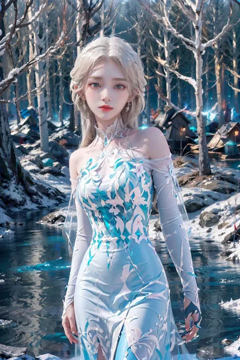 <(best quality, extremery best quality, masterpiece:1.4), (realistic, intricate details:1.4), (photorealistic:1.4), (extremely intricate:1.4), highres, ultra highres, ultra-detailed, absurdres, incredibly absurdres, extremely detailed, high quality, high resolution, hyperrealistic, ultra-realistic, hyper-detailed, top quality, best, fine detail, massive detail, Highly detailed, extreme detailed, highest detailed, high-res, absolutely resolution, reflection, (refraction:1.4), (hyperrealism:1.4)>, BREAK, 1girl, solo, looking at viewer, (young cute beautiful 18-year-old girl:1.4), 3d face, (hand of Guido Daniele:1.4), beautiful girl, Beautiful face, pretty, girlface, kpop idol,  supermodel, stunning innocent symmetry face, perfect body, medium breast, slim waist, slim legs, (high detailed skin:1.5), glowing eyes, goddess, natural skin texture, shiny skin, White skin, Beautiful detailed face, detailed face, real skin texture, cute delicate face, finely detailed face, golden ratio, golden ratio face, expressive eyes, perfect face, perfect skin, flawless face, clear face, shiny hair, pale skin, Proper body proportion, perfect anatomy, realistic skin texture, luscious lips, glossy lips, natural makeup, beautiful bright pupils, slender figure, intricate eyes, detailed pupils, detailed face and eyes, longeyelashes, blush, good hand, perfect hands, pretty face, beautiful female bodies, finely detailed skin, oily shiny skin, clean facial features, an extremely delicate and beautiful, cute & girly, beautiful detailed eyes, stars in the eyes, BREAK, (((((Night time, heavy snow, (snow_queen_elsa, blonde hair:1.4), (winter, snow-covered landscape, snowstorm, ice powers, snowy background, mountain background, cold, winter forest, snowflake, Snow, snowing, falling snow, forest, sky, river in background, cold ice, blizzard storm, frozen lake, big tall pine tree, mountain, snow peak, everfrost, landscape, glaciers, water reflection, ice reflection, frozen forest, spikes of ice, ice glaciers, ice cliffs, aurora borealis, stars, outdoors,  morning mist, ethereal, sunrise, scenery, nature, lost forest, mysterious background:1.4), (iridescent colors, Iridescence, blush, mysterious, fantasy background, fantasy, smile, open mouth:1.2), (light is shining, fog, wind:1.2), (Luminescent Particles:1.3), (fullbody:1.2), (eye focus, face focus, character focus, close-up face:1.2), (dutch angle, cowboy shot:1.3), colorful refraction)))), BREAK, <watercolor, available light, detailed light,  volumetric fog,  beautiful lighting,  Rembrandt lighting,  Cinematic, pixel art,  game art,  key visual,  surreal,   PBR Texturing,   Anisotropic Filtering, Maximum Clarity And Sharpness, Albedo And Specular Maps, Multi-Layered Textures, Surface Shading, Sub-Pixel Convolution,  Sub-Pixel Convolution,  Accurate Simulation Of Light-Material Interaction, blurry foreground, broad light, volumetric light effect, matte painting, perfectly defined features, volumetric lighting, Tone Mapping, Lumen Reflections, Global illumination, Ray Tracing, Screen Space Global Illumination, Accent Lighting, 32k, Natural Lighting, volumetric, cinematic masterpiece, Rule of thirds, high dynamic range, Multi-exposure HDR capture, cinematic render, game cg cinematic, atmospheric perspective, movie scene, epic dynamic frame, motion blur, ((cinematic look, Film look)), rim light, 4k textures, adobe lightroom, photolab, insane details, hyperdetailed, exposure blend, professional color grading, professional color correction, aerial perspective, particles and dust in beams of light, cinematic scene, dynamic lighting, sharp details, lomography, soft focus, light leaks, bold hues, atmospheric depth, (explosive light and shadow:1.2), aesthetics, intricate designs, ultra realistic digital art, (zentangle, mandala, tangle, entangle), (fractal art), elegant, vivid colours, floating particles, particles, dramatic, epic, (ink drawing, oil painting detailed), (dramatic lighting:1.2), RAW, huge filesize, extremery detailed CG, Photo, 8k uhd, cinematic atmosphere, trending on artstation, award-winning glamour photograph, highly detailed photo, official art, beautiful and aesthetic, unity 8k wallpaper, beautiful, highly detailed CG illustration, best illustration, intricate, Amazing, emotional, analog, painting, digital painting, concept art, Oil Painting, illustration, Classical art, Renaissance, Romanticism, Neoclassicism, Color Palette, depth and contrast, Vibrant colors, saturated, rich saturation, color harmony, vivid palette, concept-art, design style, detail character, concept render, colorful, analog photography, dreamy atmosphere, specular highlights, atmospheric lighting, (dynamic angle, dynamic pose :1.3), (shiny, clothes reflecting light, lens flare, bloom effect, light particle, lens glare:1.3), realistic lighting, cinematic light, (cinematic lighting), light in the face, soft lighting, saturated colors, detailed background, sharp focus, 8k high definition, perspective, Master Composition, roughness, post-processing, soft shadows, realistic shadows, ambient occlusion, ray-tracing, subsurface scattering, photon mapping, physically-based rendering, octane rendering, unreal engine 5, ue5 rendering, Adobe After FX, dslr, RTX, Best character details, radiosity, sharp, antialiased, RAW photo, HDR, 8k, 4k, (((Photographed by Roger Deakins, using a RED Monstro 8K VV camera and a series of high-end lenses))), ((Hasselblad photography)), (film grain:1.4), Kodak portra 400, ((Fujifilm X-T5)), professional photograph, depth of field, caustics, Broad lighting, diffuse lighting, rim lighting, two tone lighting, textile details, visible pores, high resolution scan, professionally color graded, photographic reality, automatic white balance, best lighting, detailed shadow, high contrast, strong light and shadow>, (PureErosFace_V1:0.4), (ulzzang-6500:0.6), <lora:epiNoiseoffset_v3:0.1>, <lora:FilmVelvia2:0.05>, <lora:add_detail:0.15>,  <lora:snow_queen_elsa:0.7>
