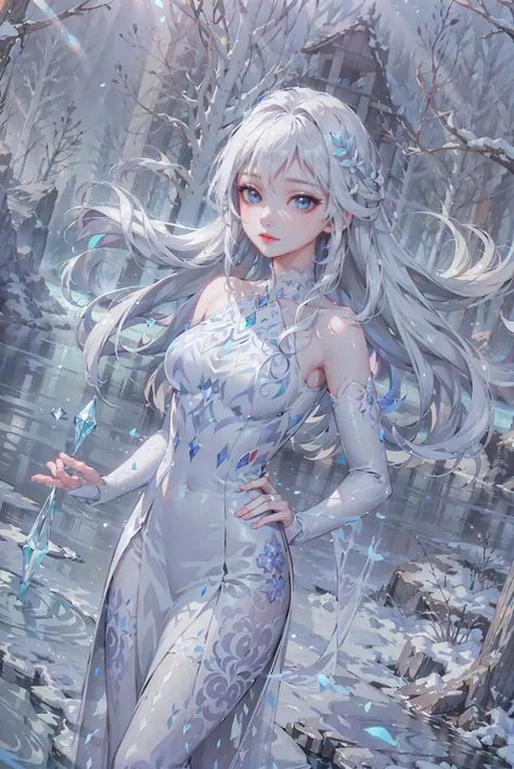 <(best quality, extremery best quality, masterpiece:1.4), (realistic, intricate details:1.4), (photorealistic:1.4), (extremely intricate:1.4), highres, ultra highres, ultra-detailed, absurdres, incredibly absurdres, extremely detailed, high quality, high resolution, hyperrealistic, ultra-realistic, hyper-detailed, top quality, best, fine detail, massive detail, Highly detailed, extreme detailed, highest detailed, high-res, absolutely resolution, reflection, (refraction:1.4), (hyperrealism:1.4)>, BREAK, 1girl, solo, looking at viewer, (young cute beautiful 18-year-old girl:1.4), 3d face, (hand of Guido Daniele:1.4), beautiful girl, Beautiful face, pretty, girlface, kpop idol, supermodel, stunning innocent symmetry face, perfect body, medium breast, slim waist, slim legs, (high detailed skin:1.5), glowing eyes, goddess, natural skin texture, shiny skin, White skin, Beautiful detailed face, detailed face, real skin texture, cute delicate face, finely detailed face, golden ratio, golden ratio face, expressive eyes, perfect face, perfect skin, flawless face, clear face, shiny hair, pale skin, Proper body proportion, perfect anatomy, realistic skin texture, luscious lips, glossy lips, natural makeup, beautiful bright pupils, slender figure, intricate eyes, detailed pupils, detailed face and eyes, longeyelashes, blush, good hand, perfect hands, pretty face, beautiful female bodies, finely detailed skin, oily shiny skin, clean facial features, an extremely delicate and beautiful, cute & girly, beautiful detailed eyes, stars in the eyes, BREAK, (((((Night time, heavy snow, (snow_queen_elsa, blonde hair:1.4), (winter, snow-covered landscape, snowstorm, ice powers, snowy background, mountain background, cold, winter forest, snowflake, Snow, snowing, falling snow, forest, sky, river in background, cold ice, blizzard storm, frozen lake, big tall pine tree, mountain, snow peak, everfrost, landscape, glaciers, water reflection, ice reflection, frozen forest, spikes of ice, ice glaciers, ice cliffs, aurora borealis, stars, outdoors, morning mist, ethereal, sunrise, scenery, nature, lost forest, mysterious background:1.4), (iridescent colors, Iridescence, blush, mysterious, fantasy background, fantasy, smile, open mouth:1.2), (light is shining, fog, wind:1.2), (Luminescent Particles:1.3), (fullbody:1.2), (eye focus, face focus, character focus, close-up face:1.2), (dutch angle, cowboy shot:1.3), colorful refraction)))), BREAK, <watercolor, available light, detailed light, volumetric fog, beautiful lighting, Rembrandt lighting, Cinematic, pixel art, game art, key visual, surreal, PBR Texturing, Anisotropic Filtering, Maximum Clarity And Sharpness, Albedo And Specular Maps, Multi-Layered Textures, Surface Shading, Sub-Pixel Convolution, Sub-Pixel Convolution, Accurate Simulation Of Light-Material Interaction, blurry foreground, broad light, volumetric light effect, matte painting, perfectly defined features, volumetric lighting, Tone Mapping, Lumen Reflections, Global illumination, Ray Tracing, Screen Space Global Illumination, Accent Lighting, 32k, Natural Lighting, volumetric, cinematic masterpiece, Rule of thirds, high dynamic range, Multi-exposure HDR capture, cinematic render, game cg cinematic, atmospheric perspective, movie scene, epic dynamic frame, motion blur, ((cinematic look, Film look)), rim light, 4k textures, adobe lightroom, photolab, insane details, hyperdetailed, exposure blend, professional color grading, professional color correction, aerial perspective, particles and dust in beams of light, cinematic scene, dynamic lighting, sharp details, lomography, soft focus, light leaks, bold hues, atmospheric depth, (explosive light and shadow:1.2), aesthetics, intricate designs, ultra realistic digital art, (zentangle, mandala, tangle, entangle), (fractal art), elegant, vivid colours, floating particles, particles, dramatic, epic, (ink drawing, oil painting detailed), (dramatic lighting:1.2), RAW, huge filesize, extremery detailed CG, Photo, 8k uhd, cinematic atmosphere, trending on artstation, award-winning glamour photograph, highly detailed photo, official art, beautiful and aesthetic, unity 8k wallpaper, beautiful, highly detailed CG illustration, best illustration, intricate, Amazing, emotional, analog, painting, digital painting, concept art, Oil Painting, illustration, Classical art, Renaissance, Romanticism, Neoclassicism, Color Palette, depth and contrast, Vibrant colors, saturated, rich saturation, color harmony, vivid palette, concept-art, design style, detail character, concept render, colorful, analog photography, dreamy atmosphere, specular highlights, atmospheric lighting, (dynamic angle, dynamic pose :1.3), (shiny, clothes reflecting light, lens flare, bloom effect, light particle, lens glare:1.3), realistic lighting, cinematic light, (cinematic lighting), light in the face, soft lighting, saturated colors, detailed background, sharp focus, 8k high definition, perspective, Master Composition, roughness, post-processing, soft shadows, realistic shadows, ambient occlusion, ray-tracing, subsurface scattering, photon mapping, physically-based rendering, octane rendering, unreal engine 5, ue5 rendering, Adobe After FX, dslr, RTX, Best character details, radiosity, sharp, antialiased, RAW photo, HDR, 8k, 4k, (((Photographed by Roger Deakins, using a RED Monstro 8K VV camera and a series of high-end lenses))), ((Hasselblad photography)), (film grain:1.4), Kodak portra 400, ((Fujifilm X-T5)), professional photograph, depth of field, caustics, Broad lighting, diffuse lighting, rim lighting, two tone lighting, textile details, visible pores, high resolution scan, professionally color graded, photographic reality, automatic white balance, best lighting, detailed shadow, high contrast, strong light and shadow>, (PureErosFace_V1:0.5), (ulzzang-6500:1), <lora:epiNoiseoffset_v3:0.1>, <lora:add_detail:0.2>, <lora:snow_queen_elsa:0.7>