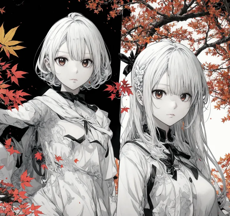 Masterpiece, sharp, moody, beautiful, autumn,   <lora:add_detail:0.5>, <lora:manga:1>, manga, line art, monochromic