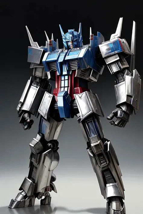 Optimus prime with silver armor