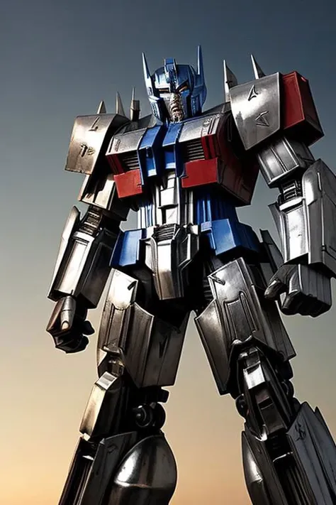 Optimus prime with silver armor