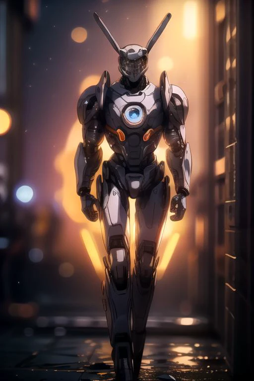 (masterpiece:1.4), high quality, high definition, sharp focus, detailed body, anime, best quality, 4k, 8k, absurd resolution, intricate detail, animation, illustration, highly detailed, highres, extremely detailed, <lora:hyperdenoiser_v090:0.6>, (looking at viewer:1.6), <lora:hyperrefiner_v090:0.6>, <lora:DeunanKnute002:0.7>, Briareos, robot,<lora:add_detail:1>, neon lights, cyborg, glowing joints, scifi, <lora:BokehMecha:1>, sparks, hologram, bokeh