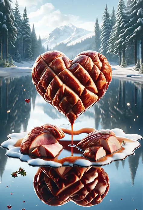 HamStyle, concept art (floating roast heart) above a puddle of gravy, dripping elf blood, reflections, refraction, intricate details, winter vibes, bokeh, epic background . digital artwork, illustrative, painterly, matte painting, highly detailed
<lora:SDXLElfMeat:1>