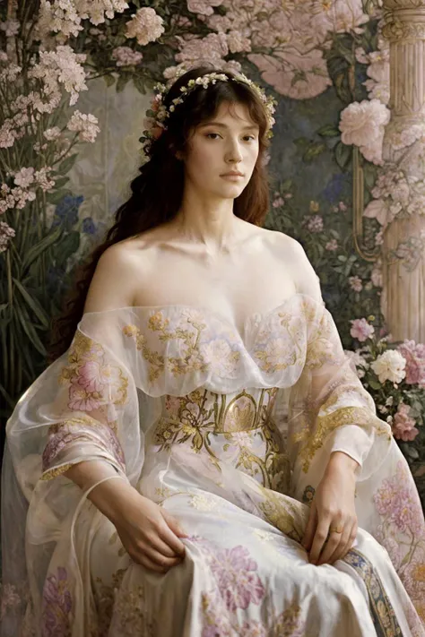 <lora:LifeImitatesArt:0.7>, lifeimitatesart
a woman surrounded by flowers, textile print, painted backdrop, swirling flowers, official versace editorial, silk, intricate details, hyperdetailed, ektachrome
film grain, muted colors, backlight, photography, epic realistic, (inspired by Jules Joseph Lefebvre), detailed face, soft focus, muted colors