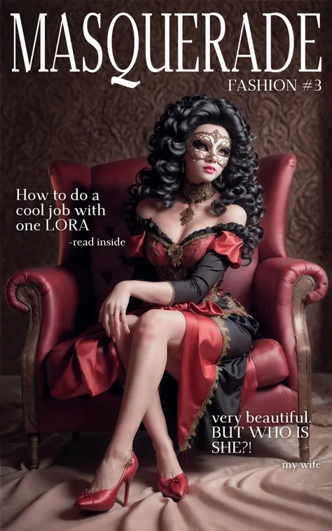 RAW photo, sitting girl, an absurd black wig, (full face mask:1.2), exquisite red dress, complex abstract feathers backgroung, light theme, MasqueradeFashion style <lora:MasqueradeFashion:0.6>, 8k uhd, dslr, soft lighting, high quality, film grain, Fujifilm XT3, (intricate details:0.9), (hdr, hyperdetailed:1.2)