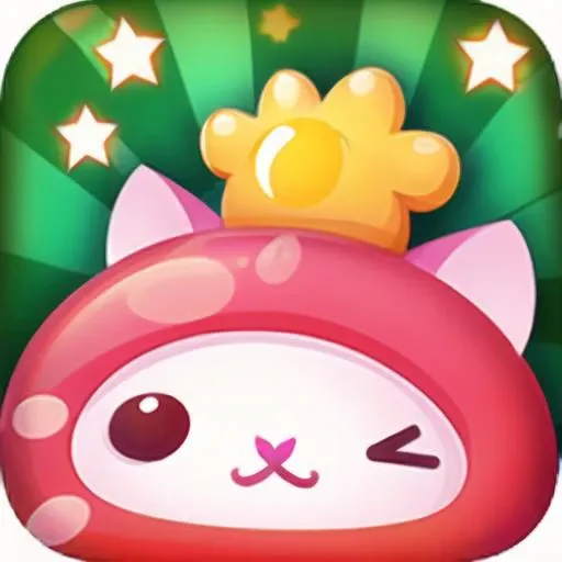 <lora:gmic_gameicon1-000014:1>,a white cat with a crown on top of it's head and stars around it's neck, 1girl, american flag, blurry, blurry background, blurry foreground, box, christmas ornaments, christmas tree, chromatic aberration, close-up, closed eyes, depth of field, focused, gift, gift box, heart, holding, motion blur, open mouth, photo \(medium\), polka dot, pov, rainbow, saint quartz \(fate\), simple background, solo, star \(symbol\), star earrings, star hair ornament, star hat ornament, star necklace, star pasties, star print, starfish, starry background, clownpiece