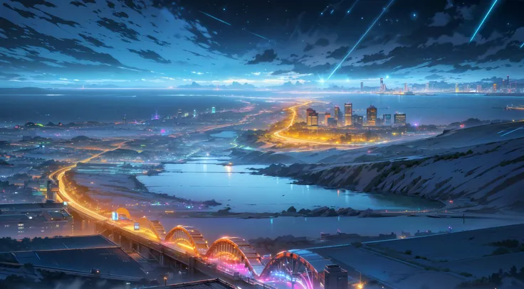 (masterpiece:1.3),(best quality:1.1)roller coaster,coast,dawn,full_shot,wide_shot,science fiction,night,from above,neon light,neon,LED,laser,no humans,scenery,park,cityscape,<lora:Detailed_Places_R-128_v1:0.7>,no humans,scenery,<lora:ttcolor:0.25>,ttcolor,colorful,