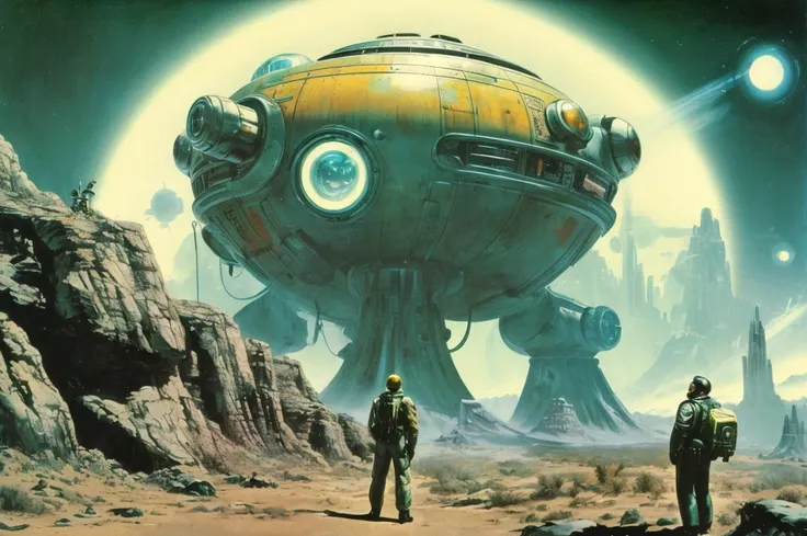 film-still-from-a-1950s-style-scifi--featuring-a-male-lead-set-at-Experimental-Agriculture-Zone-wise-old-monk-by-Chesley-Bonestell GS- Masculine chromatic-aberration atompunkstylesd15 <lora:tangbohu-detailmaker_v2.5:0.8> retro-colors (Futuristic-sci-fi-style-:1.3) Futuristic technological alien-worlds space-themes advanced-civilizations cinematic-lighting (caustics:1.3) (over-the-shoulder-shot:1.3) alabaster-skin looking-up Tall-body (high-resolution:1.3)