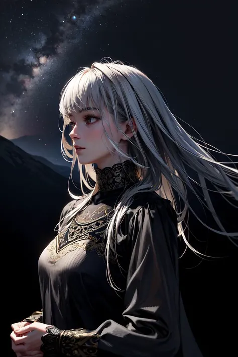1girl, mature, long silver hair, night, mountain, aurora, moon,((random camera shoot1.4)),(random body pose:1.4),<lora:detailmaker:2>
//
girl sitting on rock at peak of mountain during night looking up of sky aurora,
//
, (()), Realism, CGI, VFX, Edge Lighting, ((high quality:1.2, masterpiece:1.2)), absurdres, high resolution, (8k resolution), 8k, 8kres, 8k res, high details, detailed and intricate, intricate details, high intricate details, absurd amount of details, landscape, outdoors, ((upper body:1.2)), portrait, Cowboy Shot, Aerial Shot, Helicopter Shot, Profile Camera Staging, From Side, Looking Right, (()), Realism, CGI, VFX, Edge Lighting, ((high quality:1.2, masterpiece:1.2)), absurdres, high resolution, (8k resolution), 8k, 8kres, 8k res, high details, detailed and intricate, intricate details, high intricate details, absurd amount of details, landscape, outdoors, ((upper body:1.2)), portrait, Cowboy Shot, Aerial Shot, Helicopter Shot, Profile Camera Staging, From Side, Looking Right