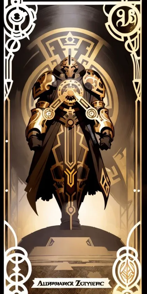 (  An  [ stunning | astonishing | exquisite ]
(  (    [  Alphonse Mucha's  | Anders zorn's   ]   )
[ tarot | MTFG ]
[ card | banner | illustration ]  )  )
with the ( full body )  [ concept character design | portrait ]
of an  ( ( [ ominous | gloomy ] ) but beautiful ( ( African )  warforged ) character  )
full of ( geometrical ( circuit ) patterns )
( ( on  top of  a pedestal )
while posing in the middle of the  composition )
with ( dynamic ( symmetry ) )
, ( An ( [ afropunk |  afrofuturism ] ) masterpiece )
in ccdsf artstyle