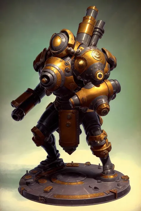 ( Full body ) character illustration 
of  a ( ( [ ominous | gloomy ] ) [ nautical  | biomechanical | clockwork ] ( ( art deco ) nautilus ) )
full of valves and gauges
( while [ standing |  posing ] on top of a pedestal 
in the middle [ of an empty photobooth | of composition framing ] )
, Geometrical ( Alphonse Mucha's  )  concept [ character  design | costume design | art | illustration ] 
in  low-tech [ sci-fi  fantasy | medieval futurism ] CCDSF artstyle 
by [ Greg Staples | Boris Vallejo | Greg And Tim Hildebrandt ]
and by [ Donato Giancola | Terese Nielsen ]
, ( clear and readable tangents )
full of negative space 
, exquisite 3D ( solid drawing ) volumetry
enhancing  perspective ( depth )