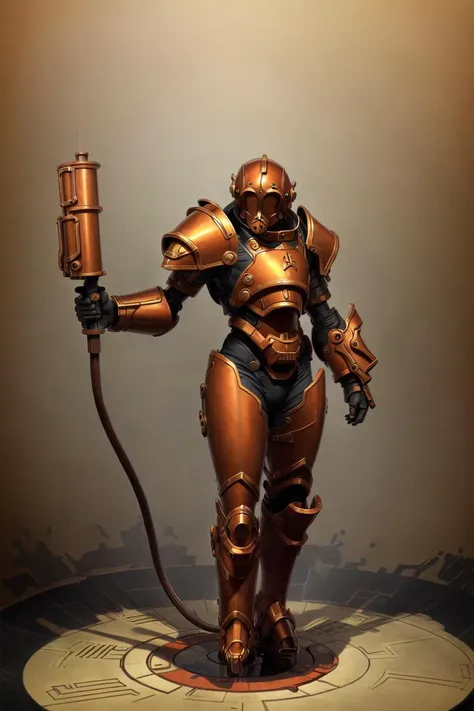 ( Full body ) character illustration 
of   ( [ an ominous | a gloomy ] ) clockwork  ( paladin )
with hanging [ hoses | cables ]  and [ pipes |  conduits ]
( on top of a pedestal ) 
[ perfectly |  precisely ] centered in the middle of composition
,  ( ( ( Alphonse Mucha's ) nouveau ) concept [ character  design |  art | illustration ] ) 
in  sci-fi ( ( nouveau ) futurism ) CCDSF artstyle 
by Victo Ngai
, perfect pose with ( ( clear and readable tangents )
full of negative space ) 
, perfect ( symmetrical and ( well-proportionate anatomy ) ) 
exquisite ( 3D ( solid drawing ) volumetry )
enhancing  ( perspective ( depth ) )