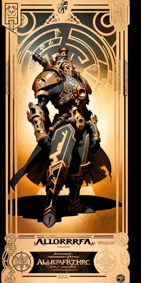 (  An  [ stunning | astonishing | exquisite ]
(  (    [  Alphonse Mucha's  | Anders zorn's   ]   )
[ tarot | MTFG ]
[ card | banner ]  )  )
with the ( full body )  portrait
of an  ( ( [ ominous | gloomy ] ) but beautiful ( ( African )  warforged ) character  )
full of ( geometrical ( circuit ) patterns )
( ( on  top of  a pedestal )
while posing in the middle of the  composition )
with ( dynamic ( symmetry ) )
, ( A  [ colorful | vibrant ] ( [ afropunk |  afrofuturism ] ) masterpiece ) 
in ccdsf artstyle by Victo Ngai