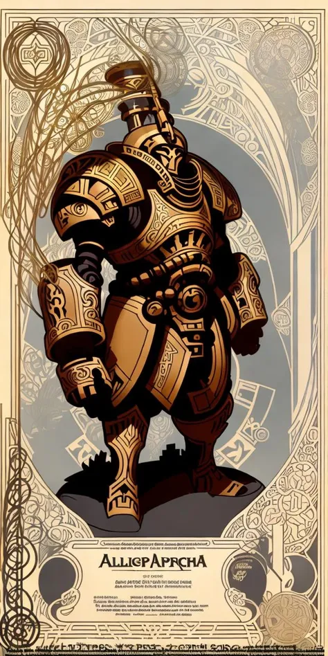 (  An  [ stunning | astonishing | exquisite ]
(  (    [  Alphonse Mucha's  | Anders zorn's   ]   )
[ tarot | MTFG ]
[ card | banner | illustration ]  )  )
with the ( full body )  [ concept character design | portrait ]
of an  ( ( [ ominous | gloomy ] ) but beautiful ( ( African )  warforged ) character  )
full of ( geometrical ( circuit ) patterns )
( ( on  top of  a pedestal )
while posing in the middle of the  composition )
with ( dynamic ( symmetry ) )
, ( An ( [ afropunk |  afrofuturism ] ) masterpiece )
in ccdsf artstyle