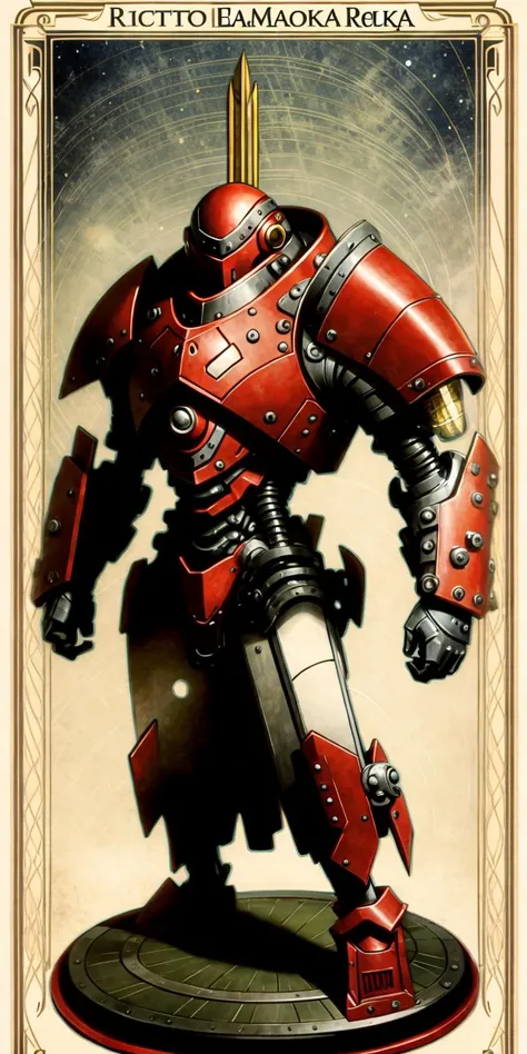 ( Full body ) character illustration 
of  the ( [ ominous  | gloomy ] ( [ Winona Ryder  | Scarlett Johansson ]  )  )
as a  biomechanical   ( atompunk  )   
wearing power armor
while ( [ posing | standing ] ( on top of a pedestal ) )
in front of   [ an empty | a noiseless | a flat ] background 
[ perfectly |  precisely ] centered in the middle of composition
with ( dynamic ( symmetry ) )
, ( ( Alphonse Mucha's | Victo Ngai's  | Alphonse Mucha's  | Jakub Rebelka's ) 
( concept ( tarot card ) ) [ illustration |  artwork | banner ]  )
in  CCDSF artstyle
full of  [ retro-futuristic | sci-fi ]  ( art deco  ( [ circuit | sacred geometry ] ) designs  )
, perfect ( ( symmetrical ) well proportioned anatomy )