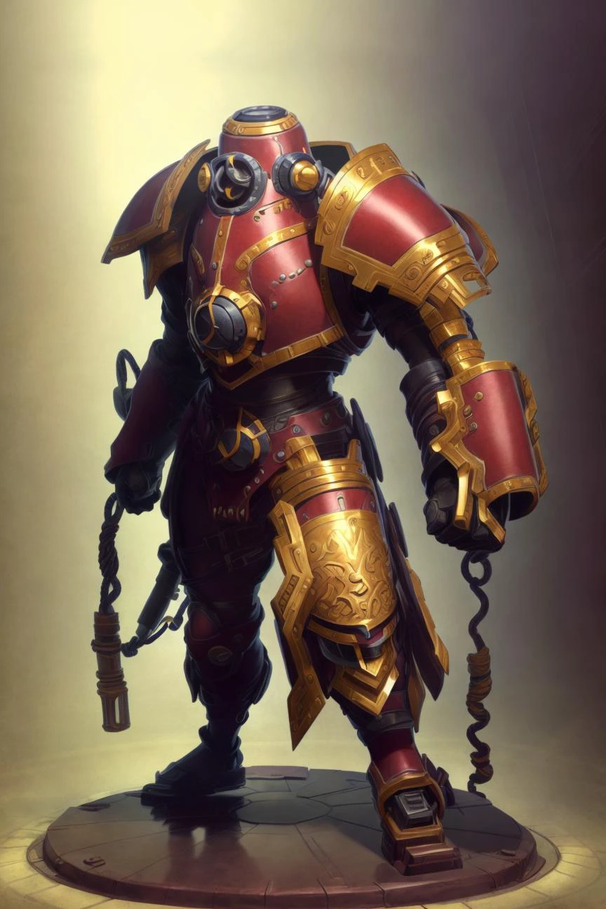 ( Full body ) character illustration 
of   ( [ an ominous | a gloomy ] ) clockwork  ( paladin )
with hanging [ hoses | cables ]  and [ pipes |  conduits ]
( on top of a pedestal ) 
[ perfectly |  precisely ] centered in the middle of composition
,  ( ( ( Alphonse Mucha's ) nouveau ) concept [ character  design |  art | illustration ] ) 
in  sci-fi ( ( nouveau ) futurism ) CCDSF artstyle 
by Victo Ngai
, perfect pose with ( ( clear and readable tangents )
full of negative space ) 
, perfect ( symmetrical and ( well-proportionate anatomy ) ) 
exquisite ( 3D ( solid drawing ) volumetry )
enhancing  ( perspective ( depth ) )
