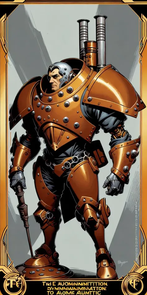 (  [ An  Alphonse Mucha's  | A Victo Ngai's  |  An  Alphonse Mucha's | Jakub Rebelka ]
(  concept
(  [ tarot | MTFG ]
 [ card | banner | card |  illustration ] 
) 
) 
)
with  the 
( Full body ) character [ design | portrait ]
of  ( [ an  ominous  | a gloomy ] ) 
( [ biomechanical | clockwork ] 
 atompunk ) automaton
( on top of a pedestal ) 
[ perfectly |  precisely ] centered in the middle of composition
with ( dynamic ( symmetry ) )
, CCDSF artstyle
full of  ( retro-futuristic ( art deco  (  circuit  ) designs  ) )
by [ Greg Stapples |  Boris Vallejo | Greg and Tim Hildebrandt ]
and by [ Donato Giancola | Juan Gimenez ]
, perfect ( ( symmetrical ) well proportioned anatomy )