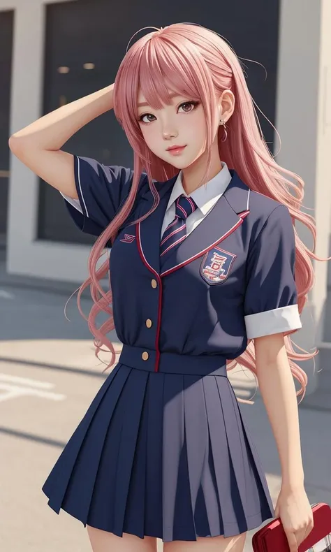cute anime girl, school uniform, 8k, uhd, trending on arstation, award winning art, best quality, masterpiece, vibrant color, illustration, manga,