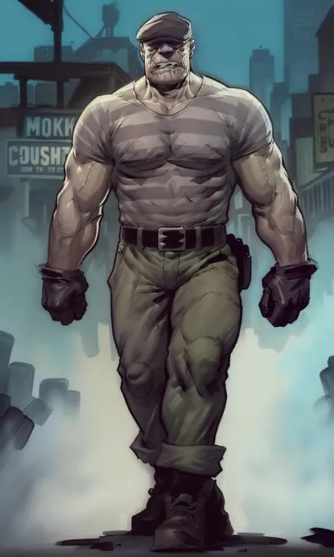 thegoon2023, 1 man, walking in new york,8k, uhd, trending on arstation, award winning art, best quality, masterpiece, vibrant color, illustration, comic