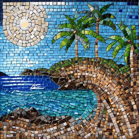 Paradisiac island Mosaic Art