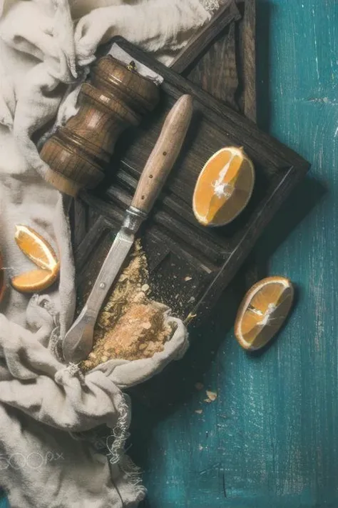 isometric, mint, solo, orange, indoors, table, simple background, <lora:JZCG010-FOOD:1> jzcg010, still life photo,