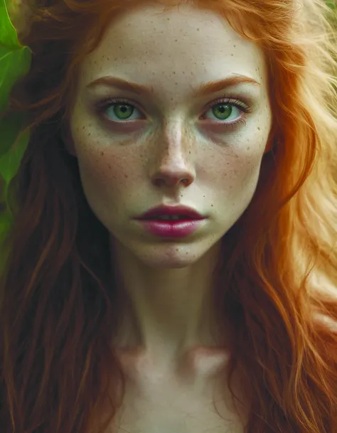 portrait of beautiful goddess of earth with striking green eyes:2 symmetrical:2 long flowing hair made of green leaves and tendrils:1.5 gaia + ethereal +. <lora:WB2.2:0.8>,midnight vision <lora:Midnight_Vision-SDXL:0.7>,diegocr
