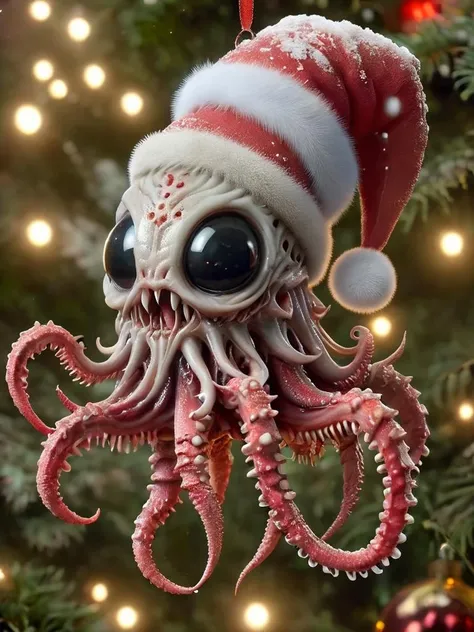 ral-chrcrts, cute crab christmas ornament with a santa hat on <lora:ral-chrcrts-sdxl:1>