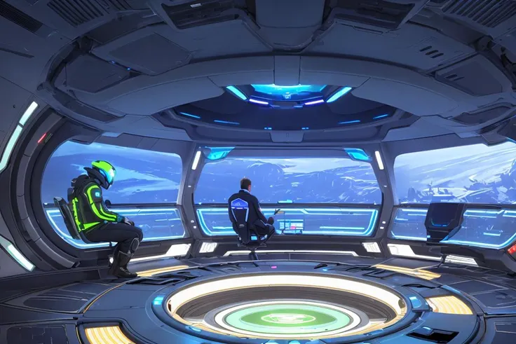 Research base, science lab, multiple boys, experiment pod science fiction theme, mechanical design, science fiction, sitting, interior, landscape, glow, no humans,<lora:Science fiction theme:0.7>,