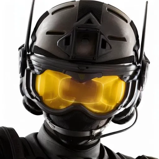 white background, helmet, science fiction, simple background, solo, looking ahead