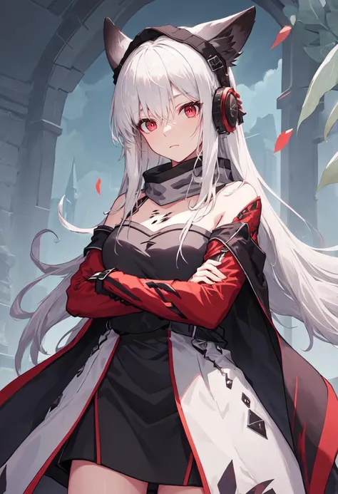 (safe:1.10), best quality, masterpiece, highres, solo, (frostleaf_arknights:1.10), crossed arms, cowboy shot, looking at viewer, 33 <lora:frostleaf_arknights:0.80>