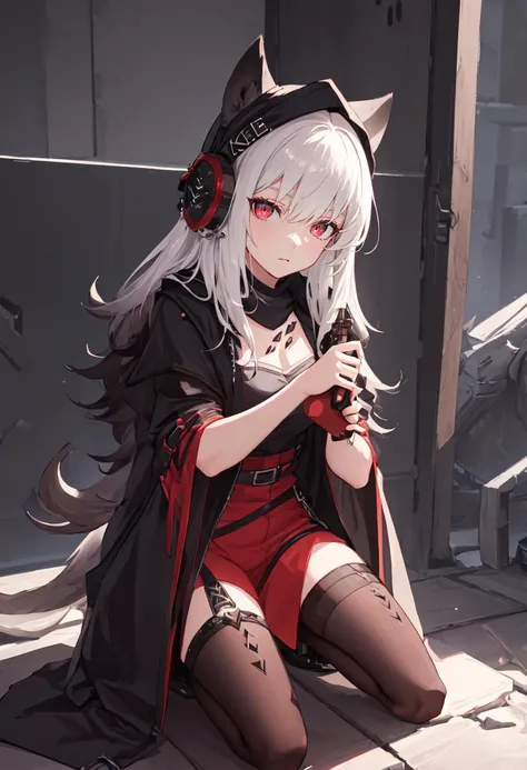 (safe:1.10), best quality, masterpiece, highres, solo, (frostleaf_arknights:1.10), kneeling, kneeling on one knee, on one knee, cowboy shot, looking at viewer, 31 <lora:frostleaf_arknights:0.80>