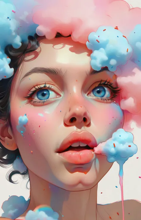masterpiece, HD best quality, perfect face.Artist Mary Jurgens, Starsnits90, Greg Rutkowski Cryengine, Ubisoft))((Kneeling surrounded Sitting with her knees up to her chin. She hugs herself. Her body is covered in Blue crystal tanznite marble glitter. Her big blue eyes (scared features) blue crystal lips. Covered in Blue. Hair long and white