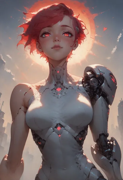 (score_9_up, score_8_up:1.2), score_7_up, cyborg girl, glowing eyes, red sun, cute, black hearts, blush, beautiful eyes, red hair, short hair, high-top cut, dynamic pose, city, <lora:Concept Art Twilight Style SDXL_LoRA_Pony Diffusion V6 XL:0.8> <lora:Expressive_H-000001:0.8> expressiveh <lora:princess_xl_v2:0.7> <lora:sinfully_stylish_SDXL> <lora:Cyborg_Girl_-_Leotard:0.5>