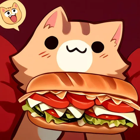 score_9, score_8_up, source_anime, <lora:discord_nekonekonekone_ponyXL:1>, animal focus, no humans, nekoemoji, cat, <lora:EatfreshPDXL:0.8> eatfresh, , freshcock, sandwich, hungry,