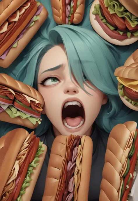 score_9, score_8_up, score_7_up, source_anime, <lora:EatfreshPDXL:1>, eatfresh, freshcock, sandwich, upper body, sandwich envy, from above, sandwich over one eye, sandwich on face, screaming, surrounded by sandwich,