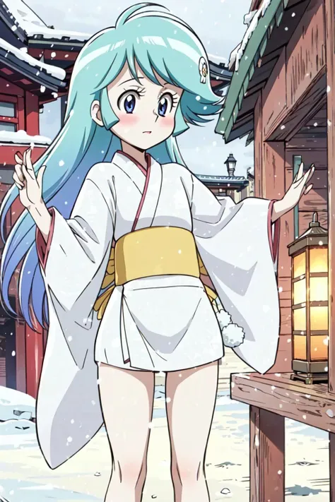 masterpiece, best quality,shrine,1girl,snow,
<lora:yukikomera:1>yukikomera,short kimono,long hair,