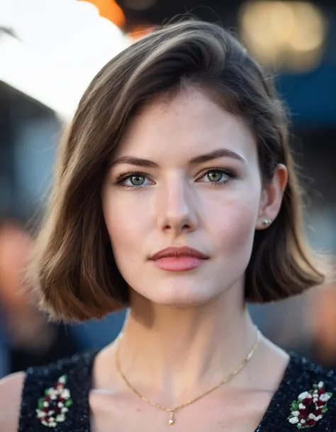 cinematic photo an exquisite portrait photograph, 85mm medium format photo of ((ohwx woman)) with a classic haircut <lora:foy_lora_sdxl_v4_1-step00005000:1> . 35mm photograph, film, bokeh, professional, 4k, highly detailed