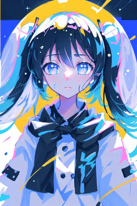 star,stage,spotlight,motion lines,twintails,dynamic ,Sweating droplet,lens flare,masterpiece, portrait,best quality,focus,1girl, long hair,multicolored hair, looking at viewer, bright colors,depth of field,lighting, (ray tracing:1.4),<lora:cute style-2.0:1>