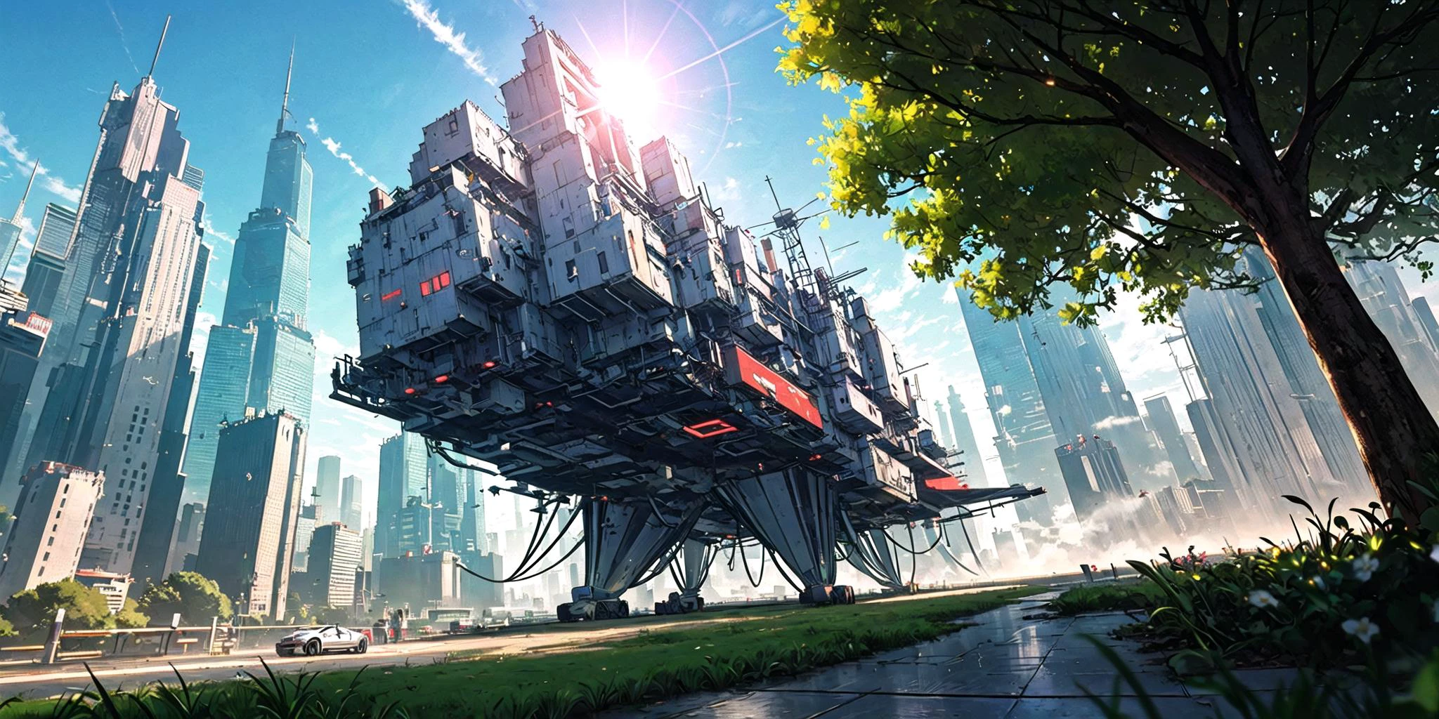 masterpiece, best quality, game cg, 3d, wide shot, lens flare, depth of field, floating, flying, product design, game,conceptual design,concept art, reference sheet,
scenery, (floating city:1.3), (sky:1.1), (clouds:1.05), (sci-fi:1.2), (landscape:1.1), (airships:1.25),spacecraft, aircraft,(buildings:1.3), (nature:1.2), (forest,tree:1.2), In this mesmerizing landscape painting, transport, airplane, airport, jet engine, glitch, impulse, pulse wave,
cityscape, tokyo \(city\), new york, shanghai, daytime, morning, multicolored background, (cyberpunk:1.2),blocking,